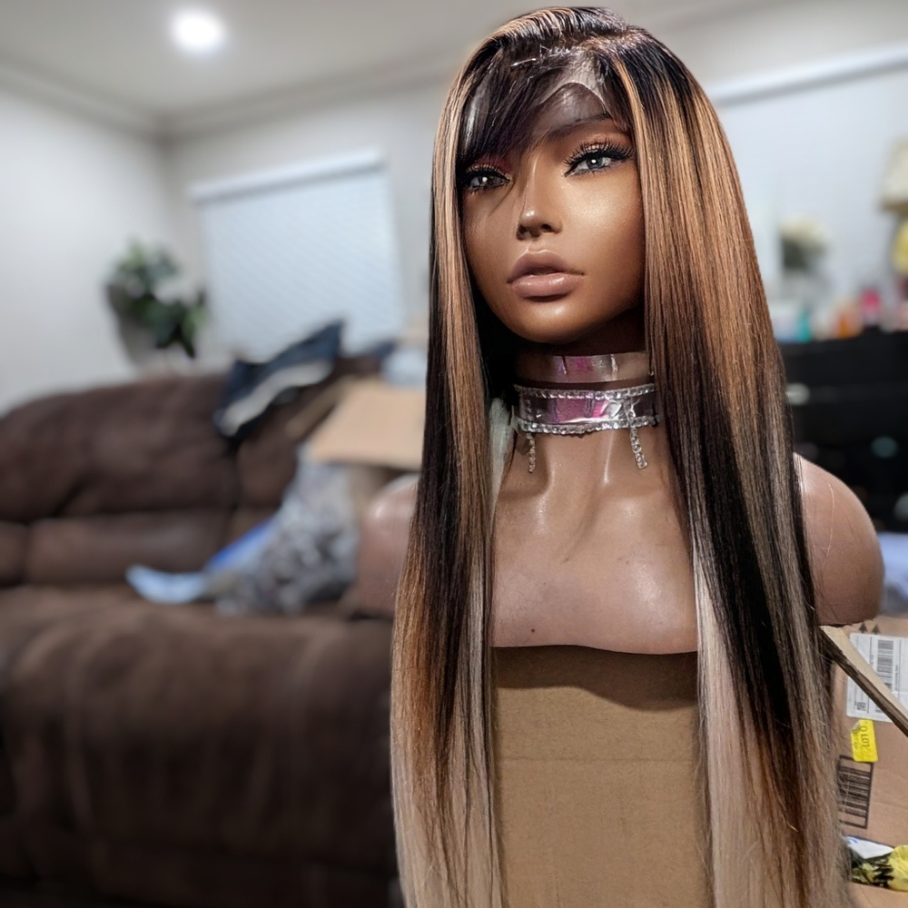 32in human hair lace frontal wear and go wig